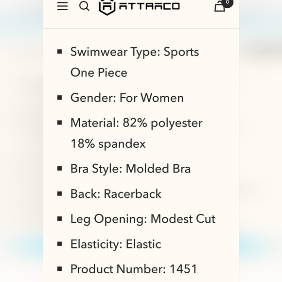 Attarco One Piece Swimsuit Size S - Picture 14 of 15